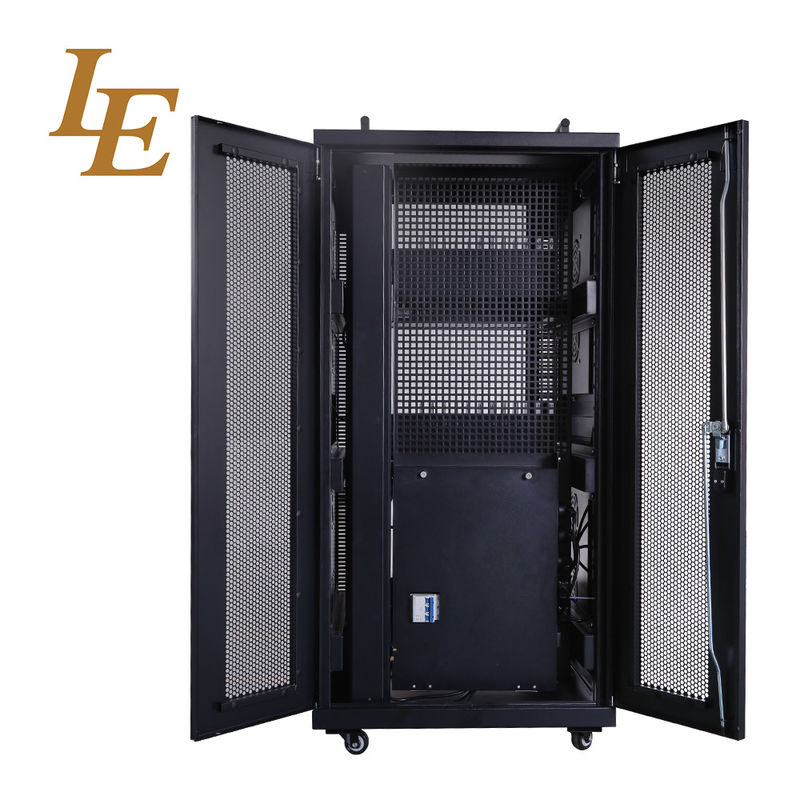19 Inch Secure Server Rack Cabinet , Doors Type Data Network Cabinet With Handles