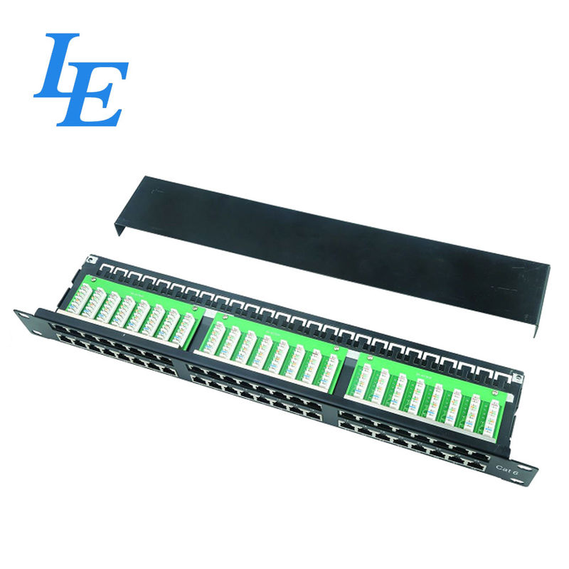 19'' FTP 48 Port 2U Cat6 Patch Panel For Lan Cabling Network
