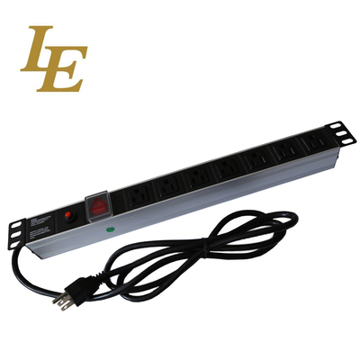 American Type PDU 19 Inch Rack Mount Power Distribution Unit 8 Socket For Server Cabinet