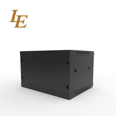 19 Inch Wall Mounted Rack Enclosure RAL9005 Black RAL9004 Black 4U 6U 9U 12U Metal Cabinet 600mm Width 450mm/600mm Depth Red/Orange/Blue Decorative Strips on Glass Front Door Disassembled Packing