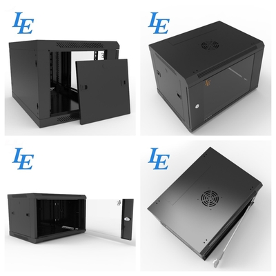 SPCC Server Wand gemonteerd Rack Cabinet 450mm / 600mm Diepte Samengesteld