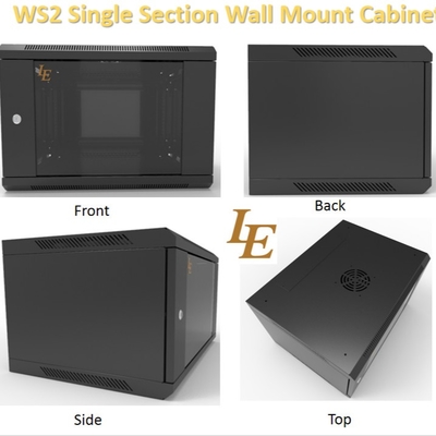 6u Wandmontage Kasteel Zware Rack Ontmantelde structuur Zwart SPCC