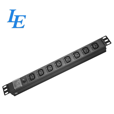 IEC C13 PDU 8 Ports Cabinet PDU met overbelastingbeschermings- en aan- en uitschakelingsschakelaars