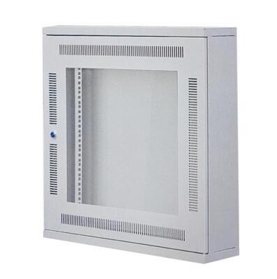 19 Inch Server Rackkast 12U Wandmontage Netwerkkast met Gehard Glazen Deur en Kabelinvoer Boven en Onder