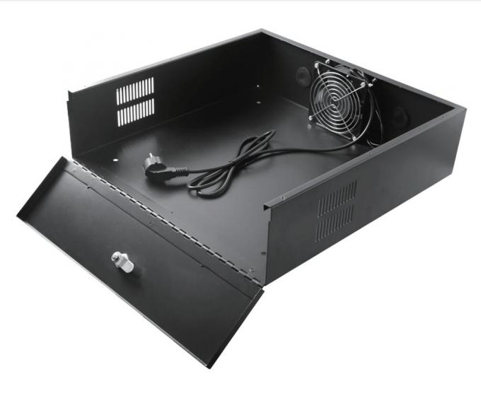18"x18"x5" Metal DVR Lockbox met koelventilator voor DVR's en NVR's MDVR Steel Box IP20 RAL7035 Grijs RAL9004 RAL9005 Zwart Metalen Gehalte 3