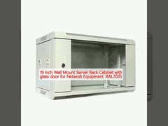 19 Inch Wall Mount Server Rack Kas met glazen deur voor netwerkapparatuur RAL7035