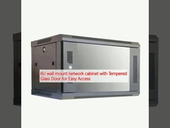 6U wandmontage netwerk kast met gehard glas deur voor gemakkelijke toegang
